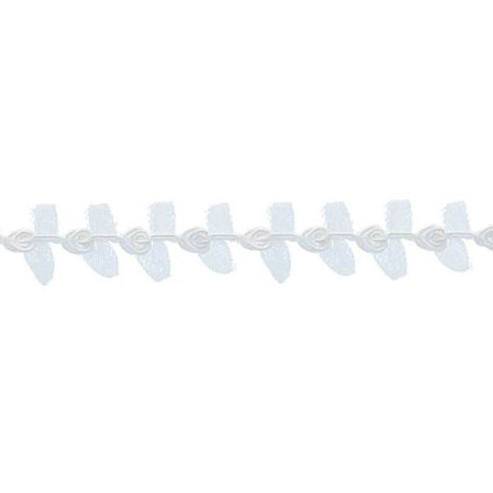Rose Tulle Gimp Trim 1/4in White