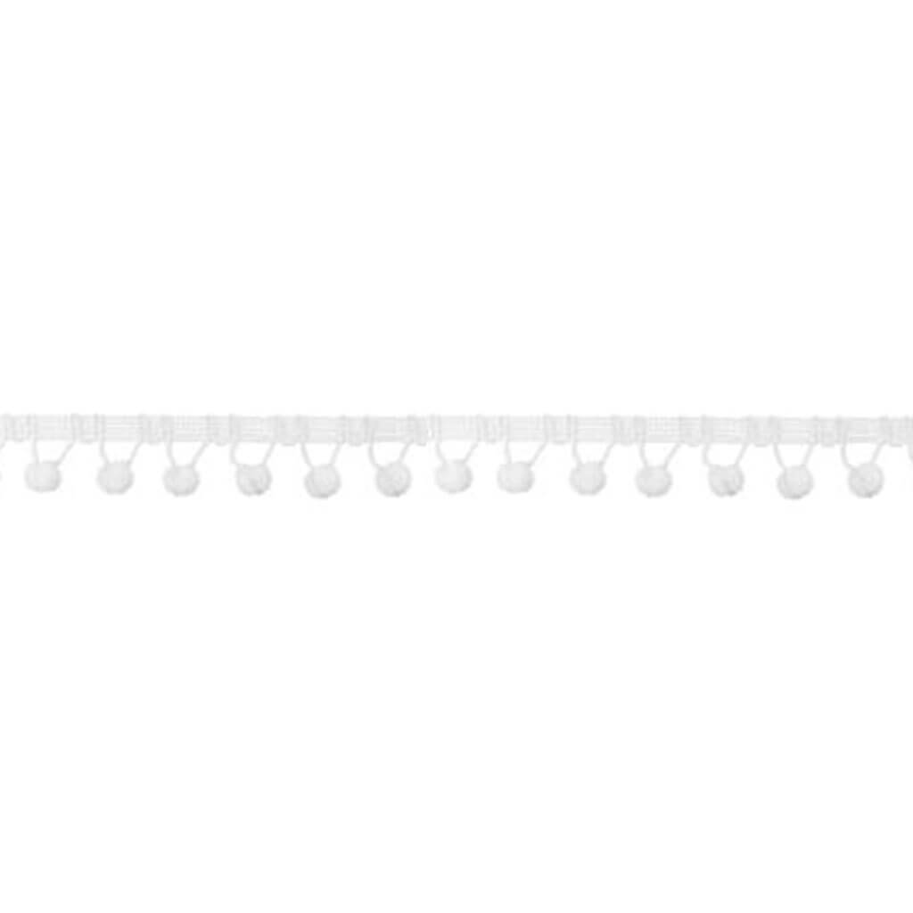 Deco Trims Ball Fringe Trim 1-3/8in x 18yd White