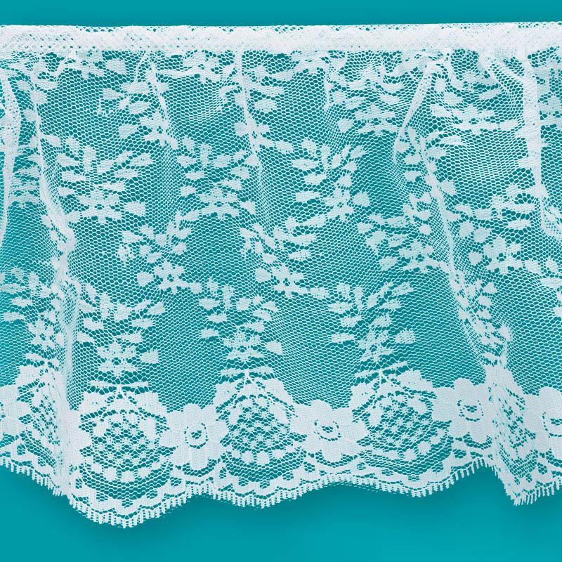 Deco Trims Ruffled Fancy Lace Trim 6in White