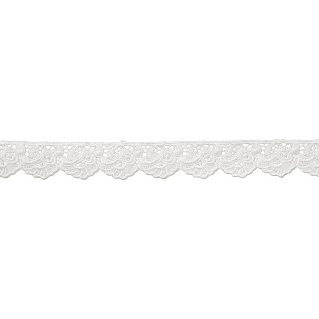 Fan Edge Venice Lace Trim 7/8in White