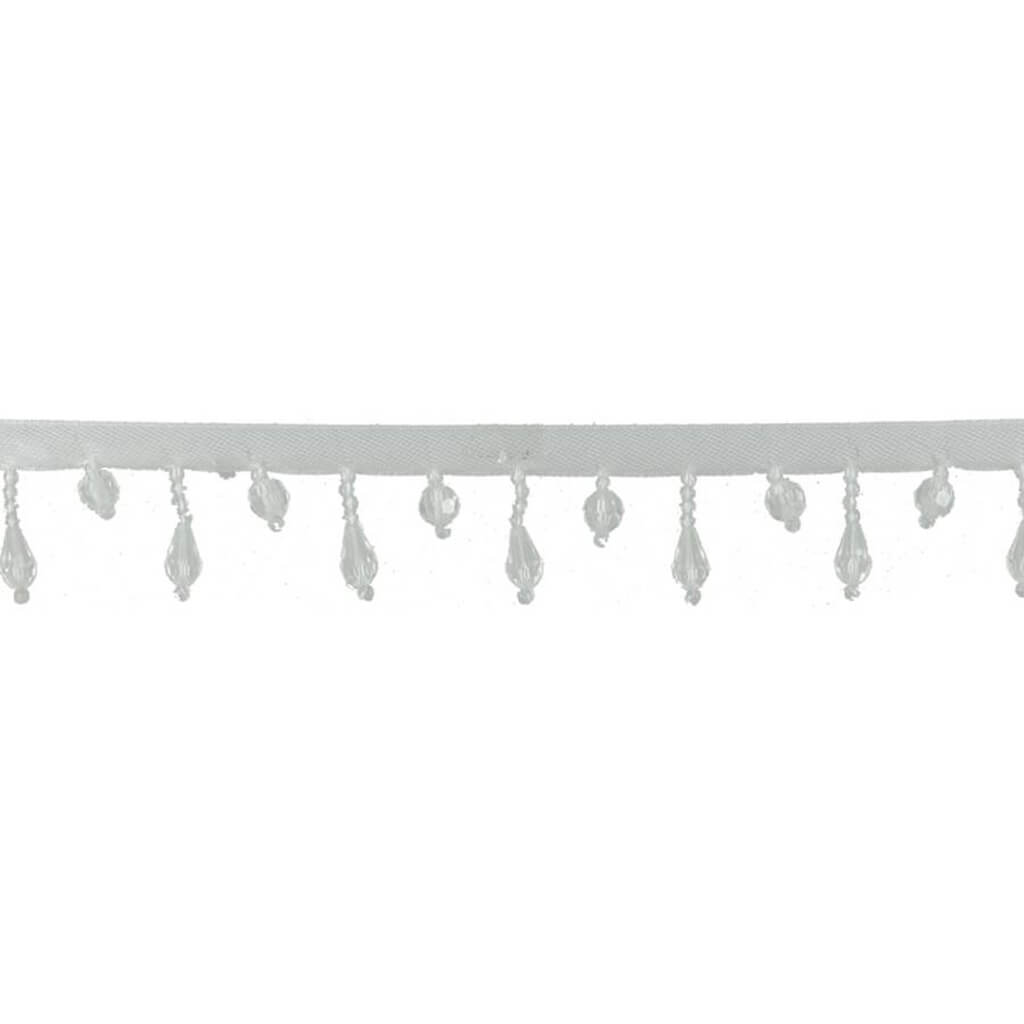 Deco Trims Beaded Fringe Trim 1in White