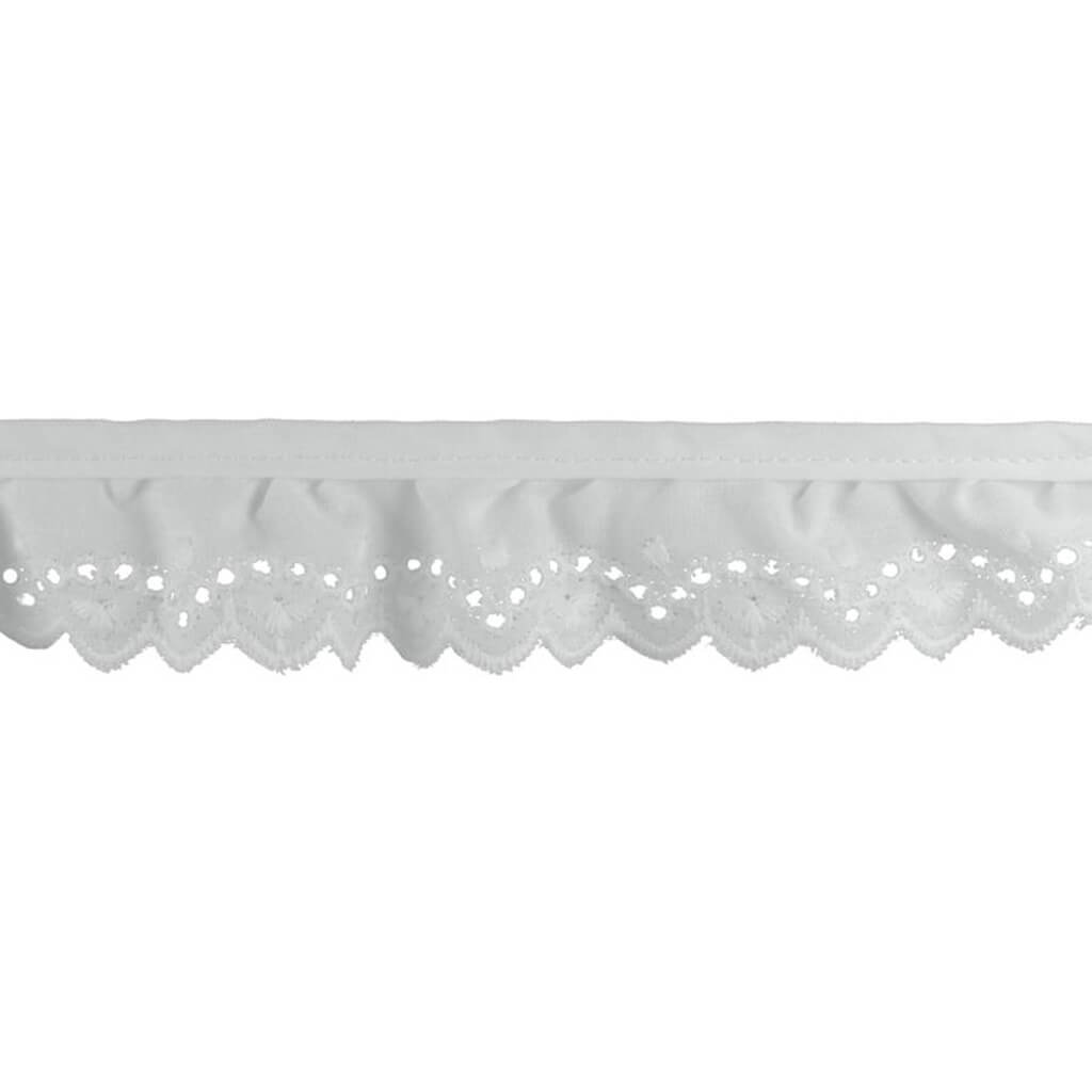 Deco Trims Ruffled Fan Embroidery Eyelet Trim 1-1/4in x 18yd White