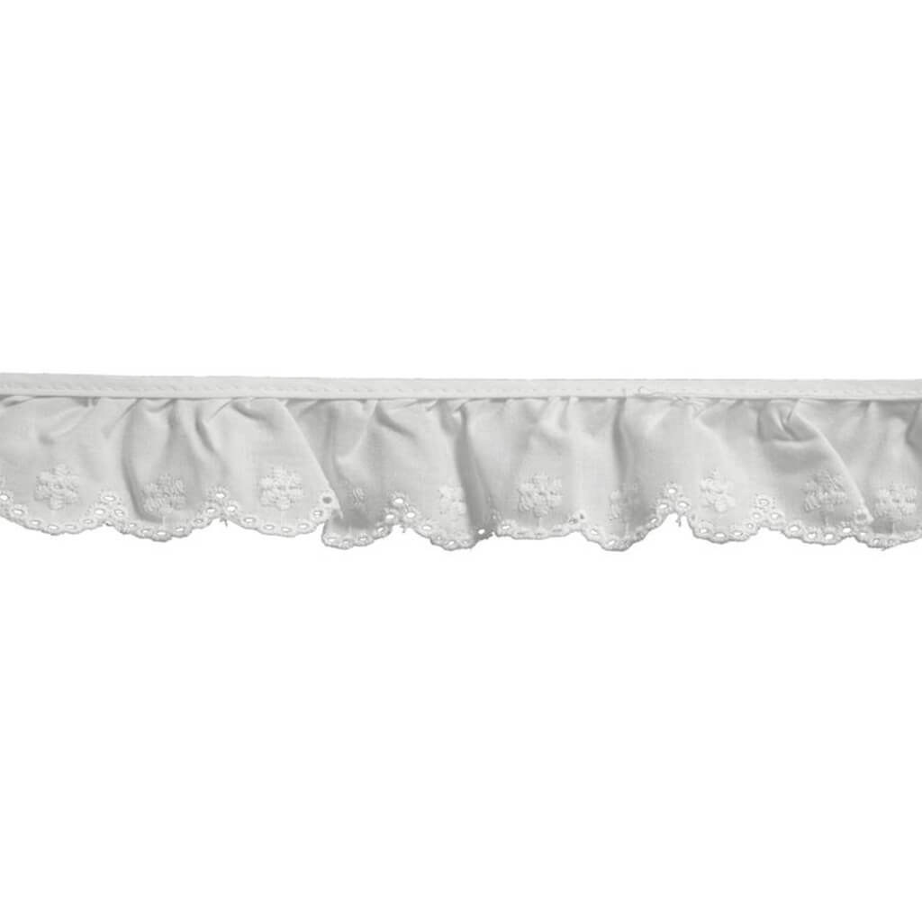 Deco Trims Ruffled Swiss Embroidery Eyelet Trim 1-3/4in White