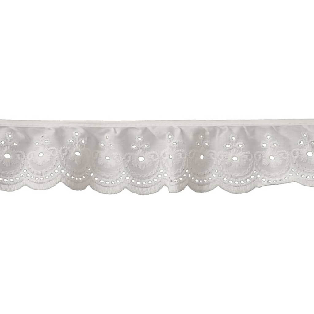 Deco Trims Ruffled Faggoting Eyelet Trim 2-1/4in White