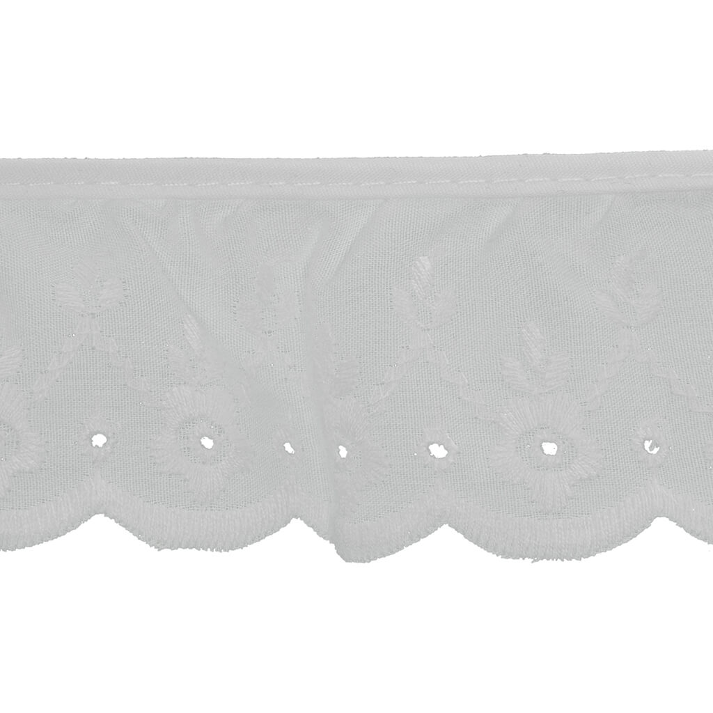 Deco Trims Ruffled Eyelet Edge Trim 2-1/8in White