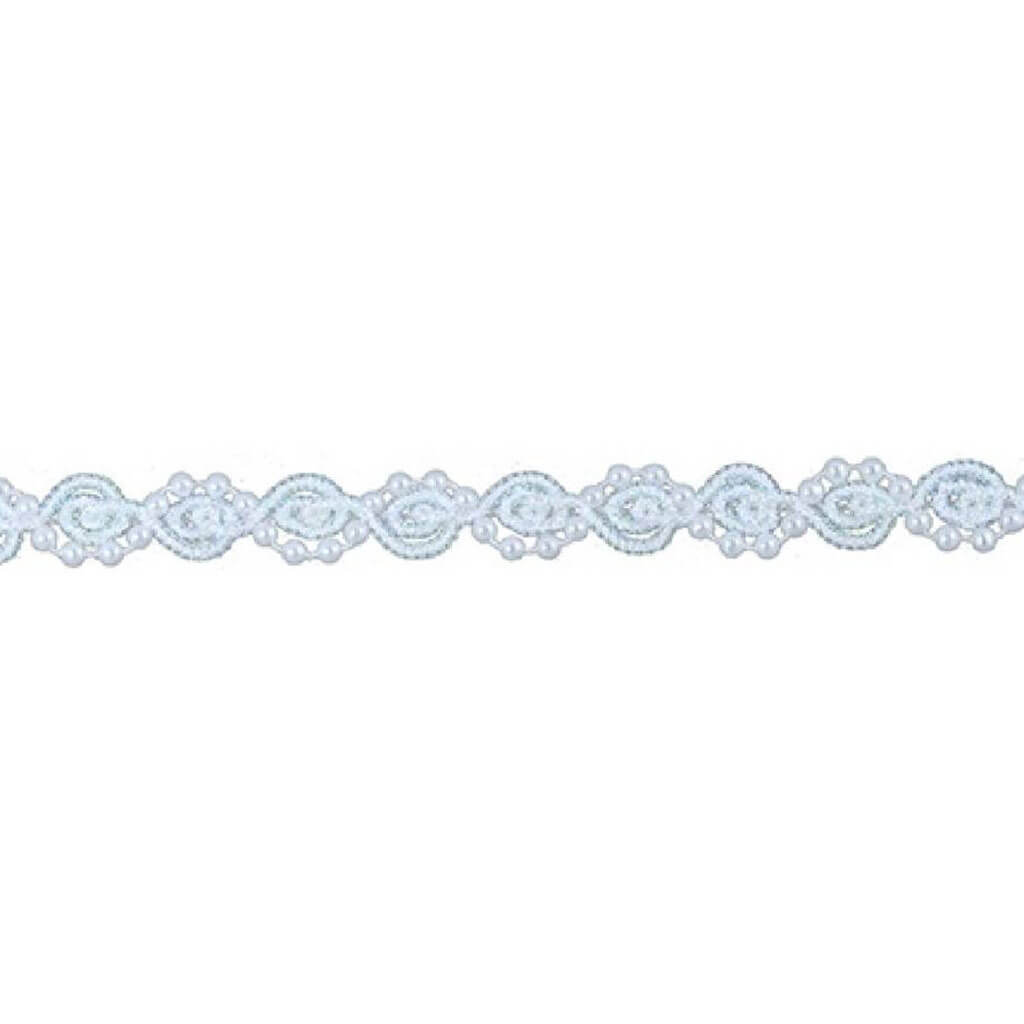 Deco Trims Rosebud with Pearl Trim 3/8in Irisdescent