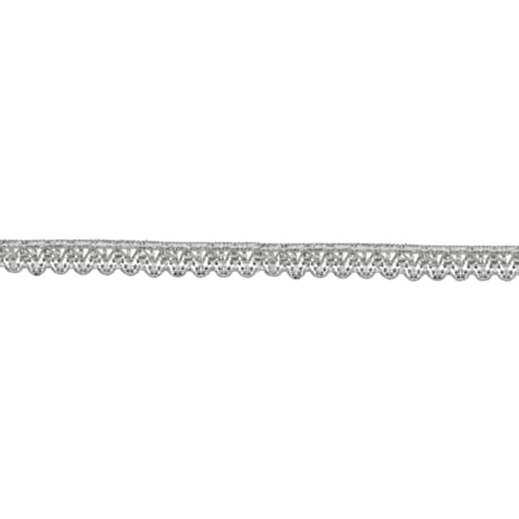 Deco Trims Pearl Scalloped Edge Trim 1in x 10yd Silver