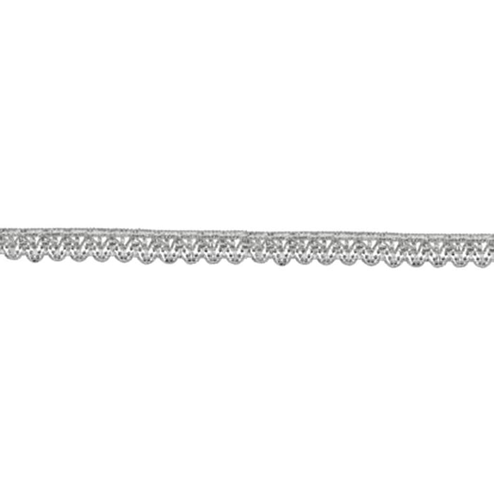 Deco Trims Pearl Scalloped Edge Trim 1in x 10yd Silver