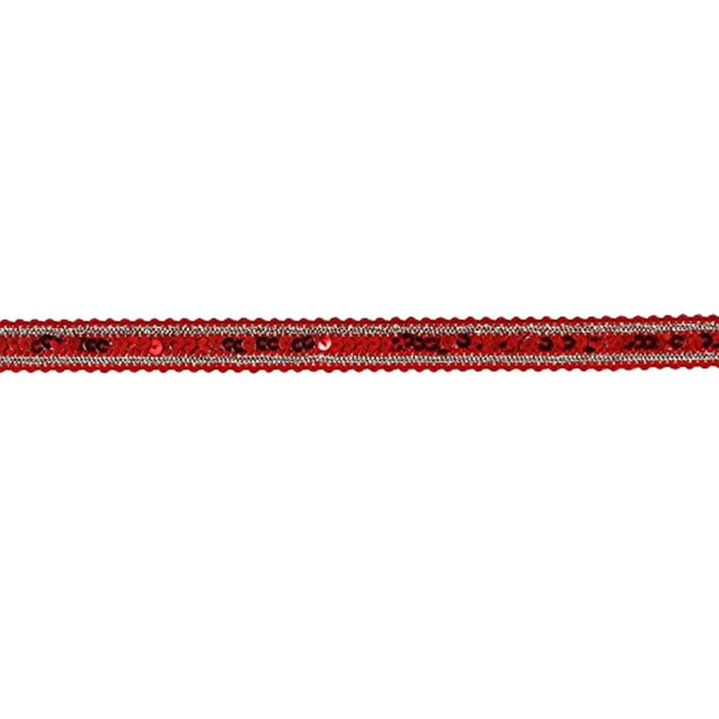 Sequin Trim 1/2in Red/Silver