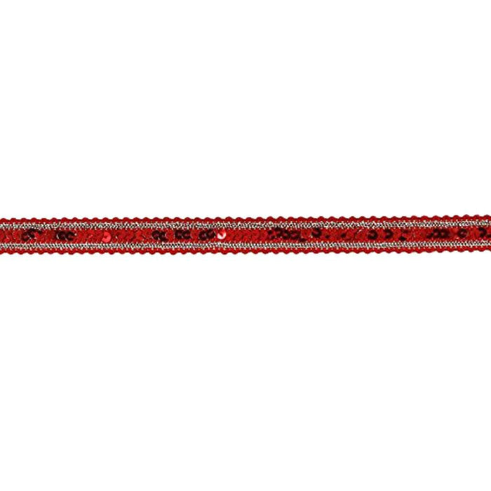Sequin Trim 1/2in Red/Silver