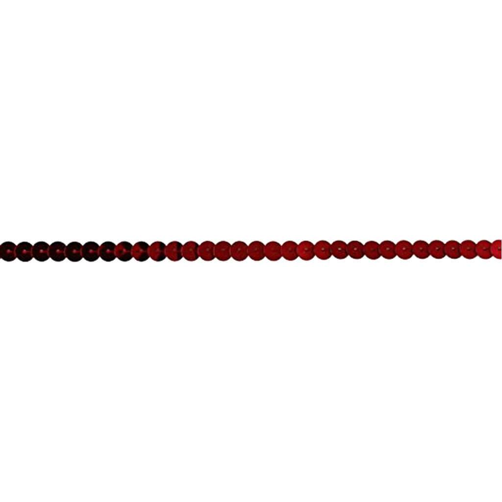 Single Slung Sequin Trim 1/4in Red