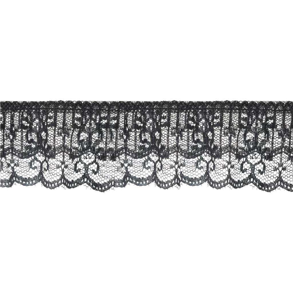 Trim Lace 2 Tiered Black 