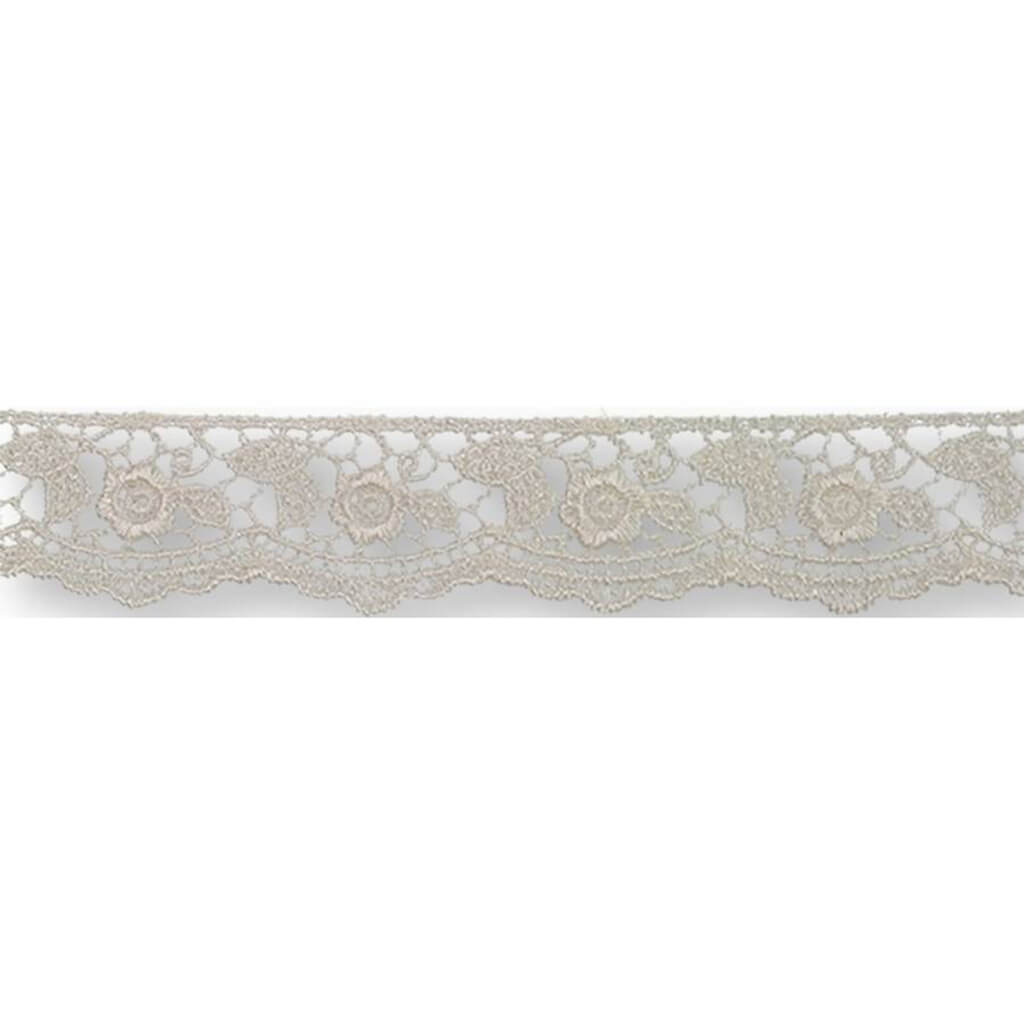 Rose Edge Irish Lace Trim 1in Oyster