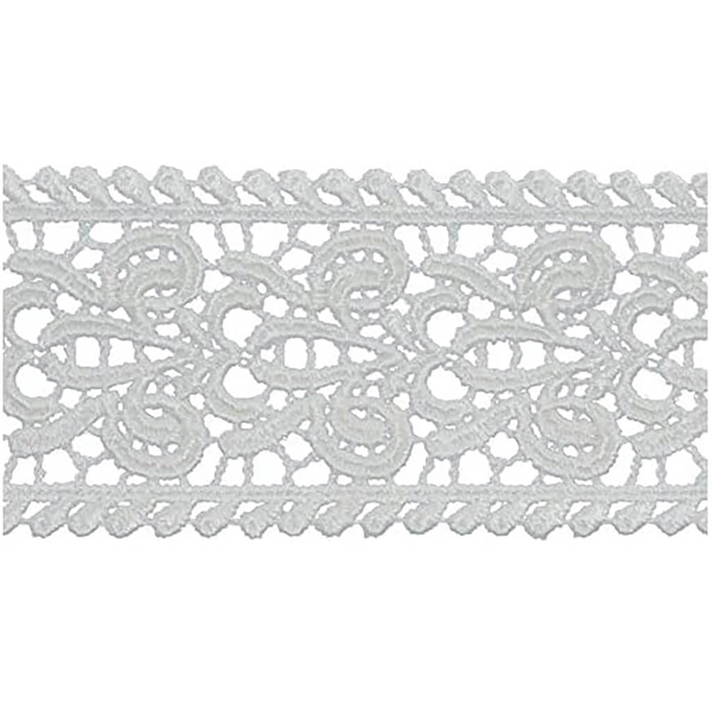 Fleur-De-Lis Galloon Venice Lace Trim 1-7/8in Oyster