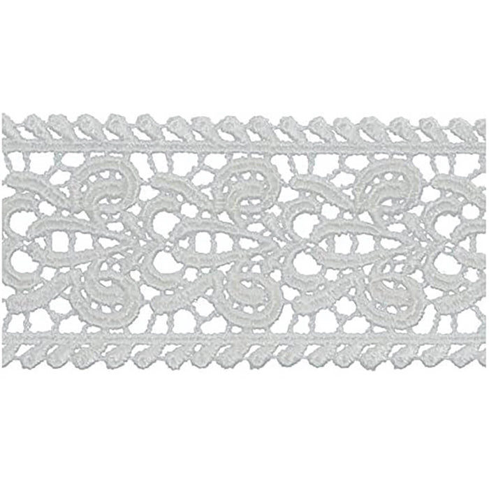 Fleur-De-Lis Galloon Venice Lace Trim 1-7/8in Oyster