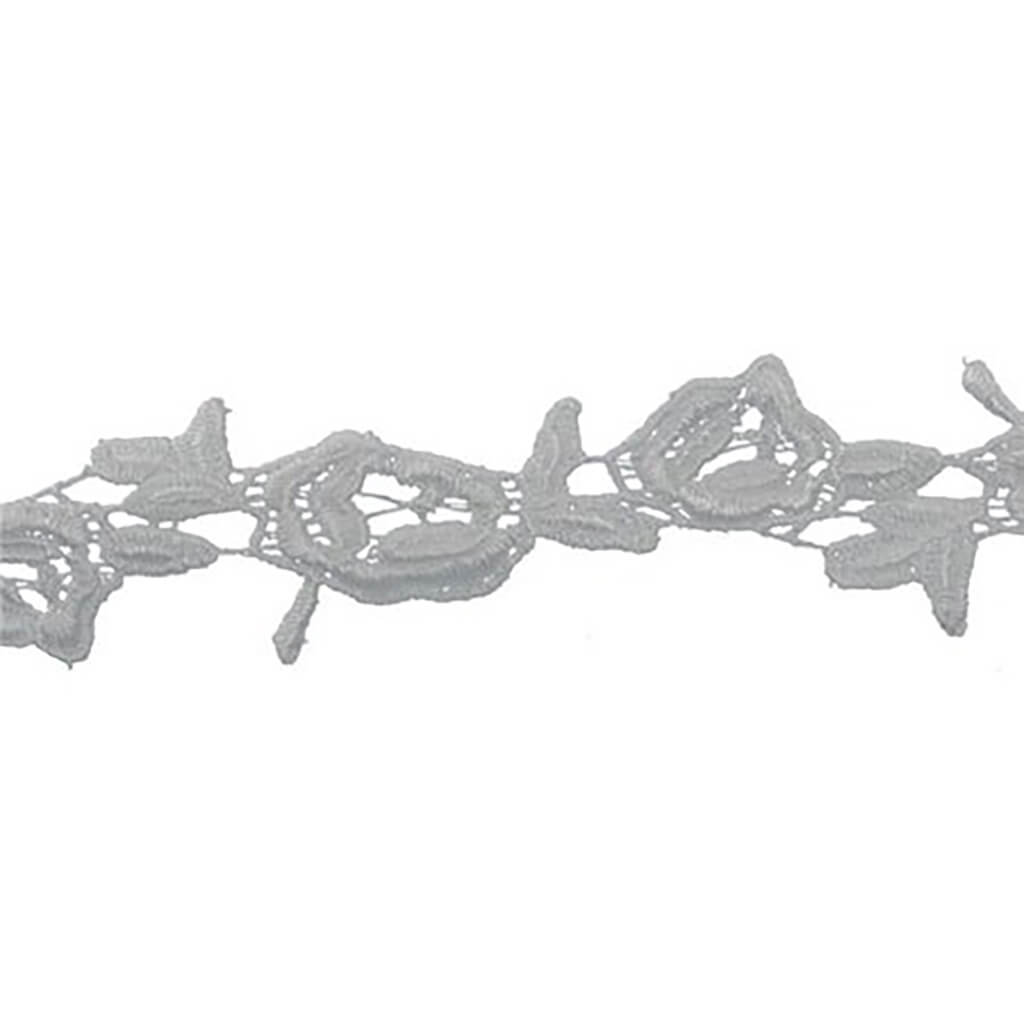 Rose Spray Venice Lace Trim 1-3/8in White