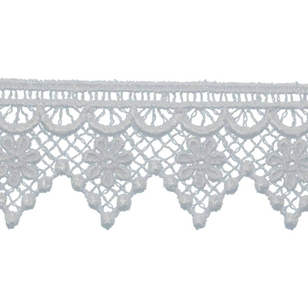 Pointed Daisy Edge Venice Lace Trim 1-1/2in White