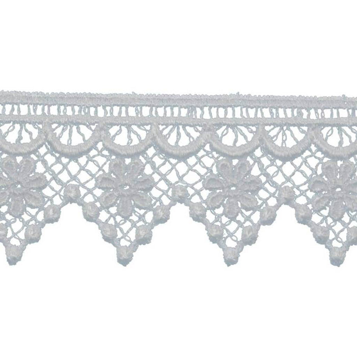Pointed Daisy Edge Venice Lace Trim 1-1/2in White