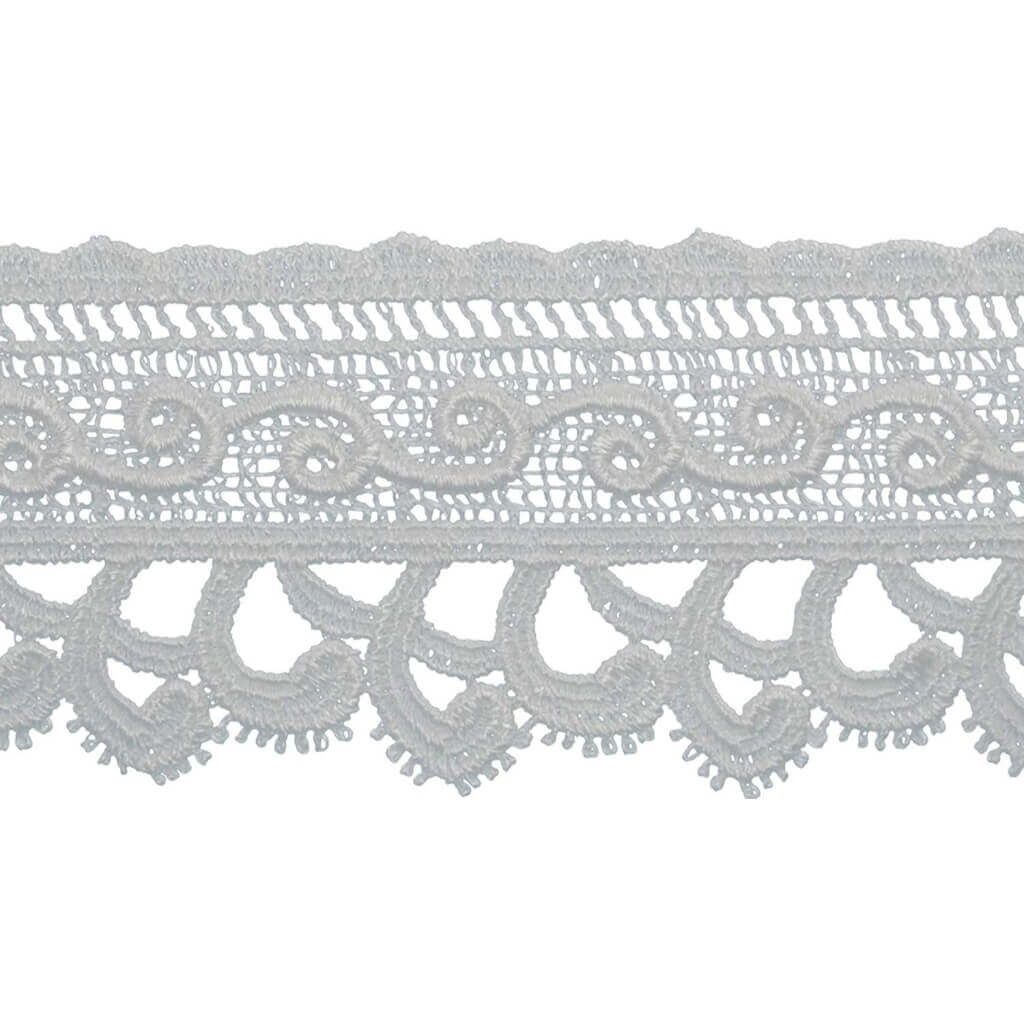 Art Nouveau Edge Venice Lace Trim 2in White