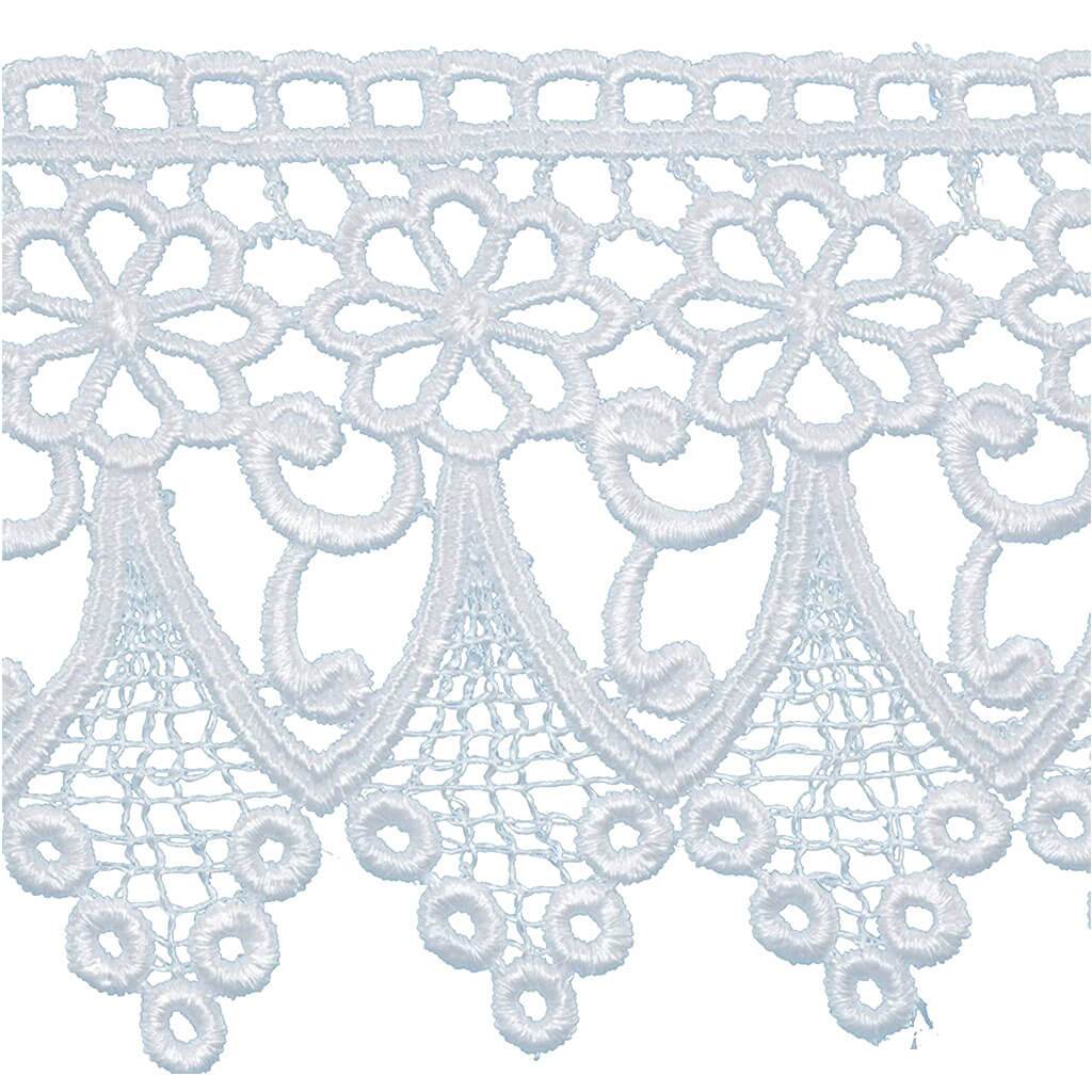 Crown Edge Venice Lace Trim 3-1/4in White