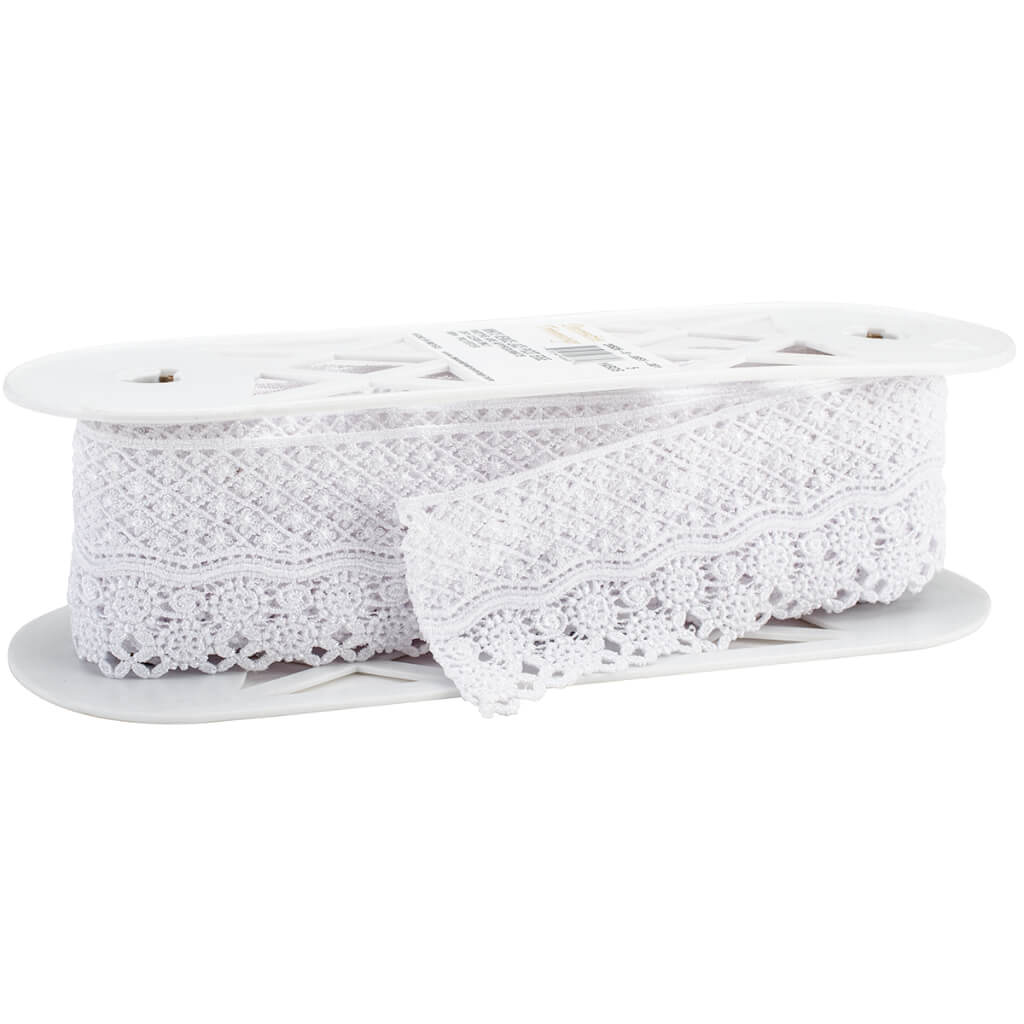 Picot Edge Venice Lace Trim 2-7/8in White