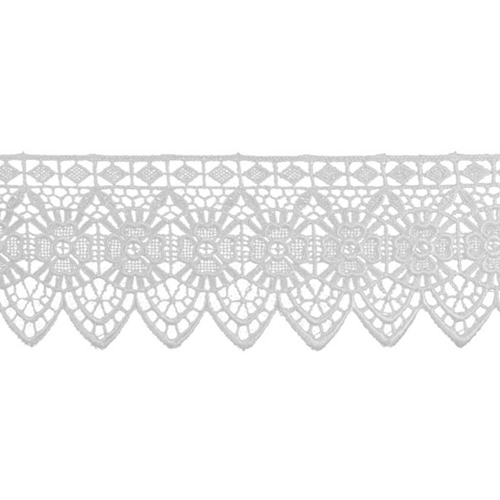 Gothic Rose Edge Venice Lace Trim 3in White