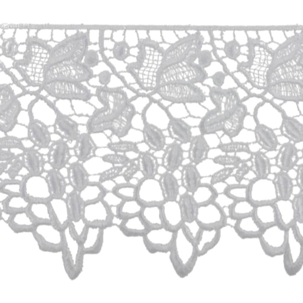 Deco Trims Grape Vine Edge Venice Lace Trim 5-1/2in x 5yd White