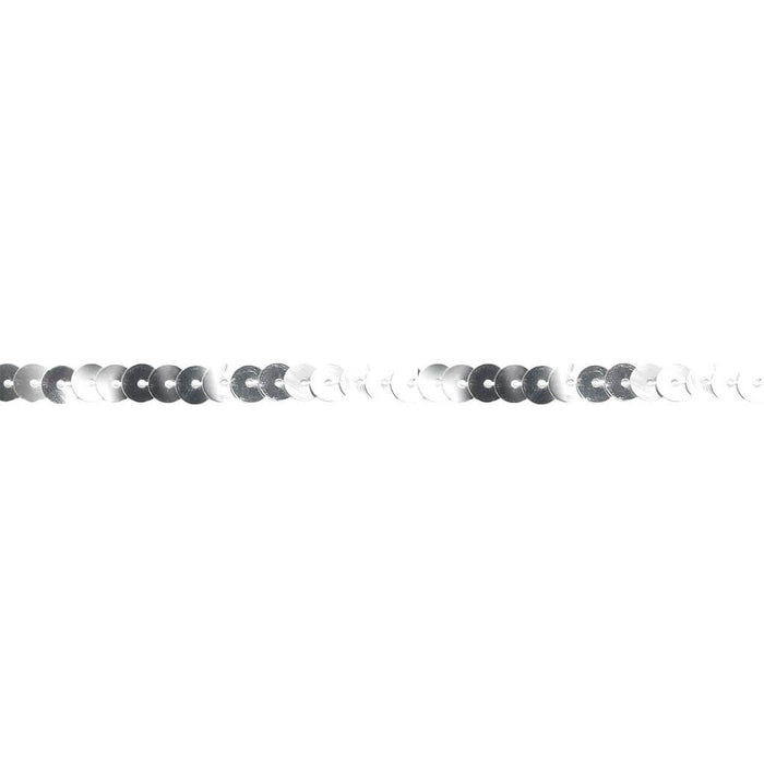 Single Slung Sequin Trim 1/4in Silver Spotlite
