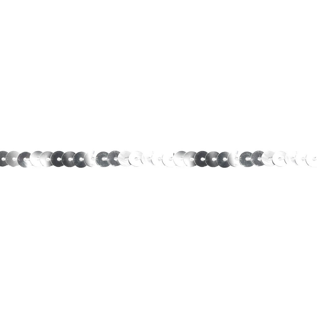 Single Slung Sequin Trim 1/4in Silver Spotlite