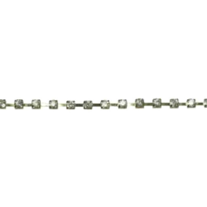 Rhinestone Trim 3/16in Gold/Crystal