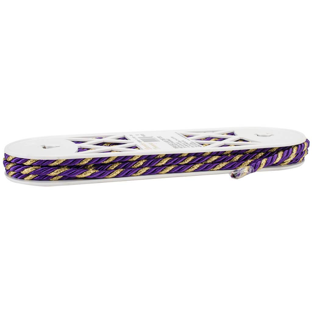 Twist Cord Trim 1/8in Purple/Gold