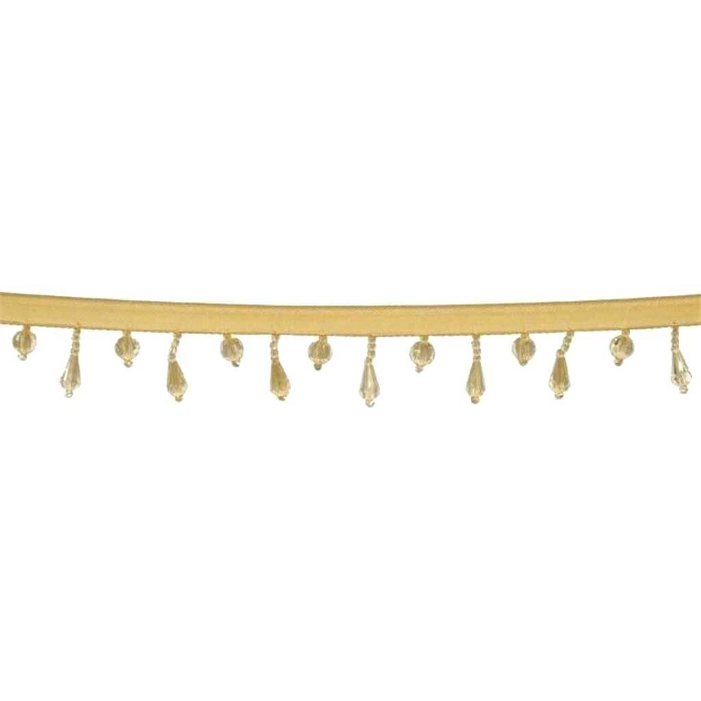 Beaded Fringe Trim 1in Gold