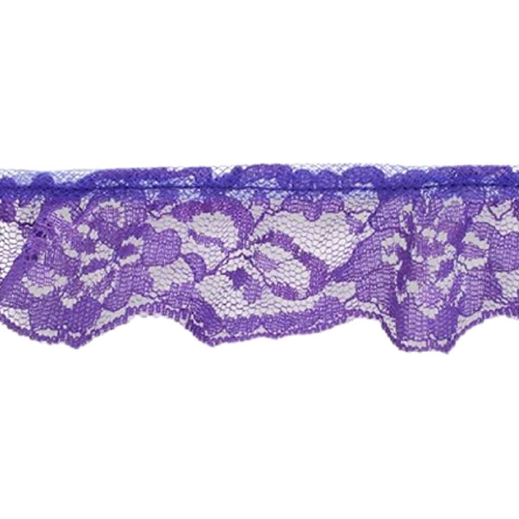 Ruffled Classic Lace Trim 1-5/8in Purple