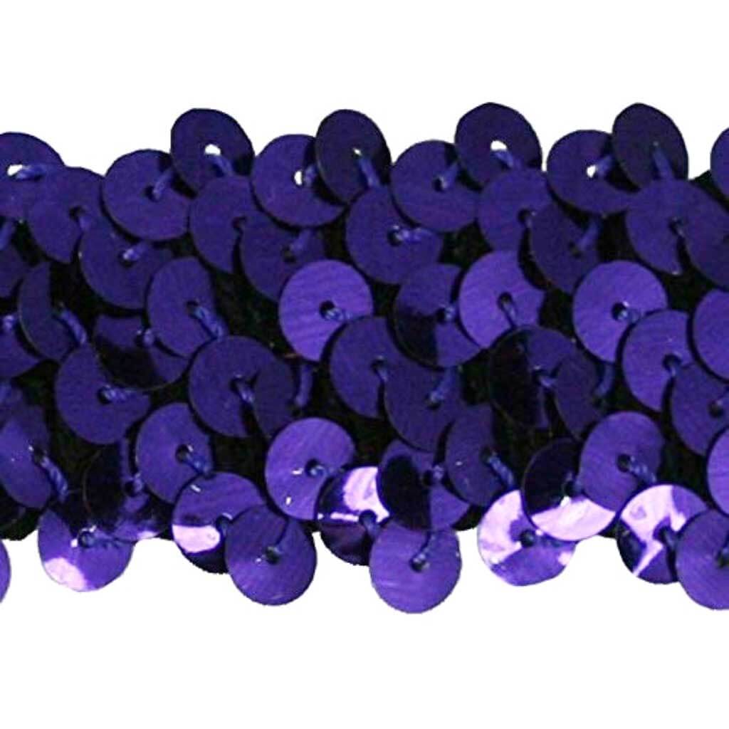 Row Stretch Sequin Trim 1-1/4in Deep Purple