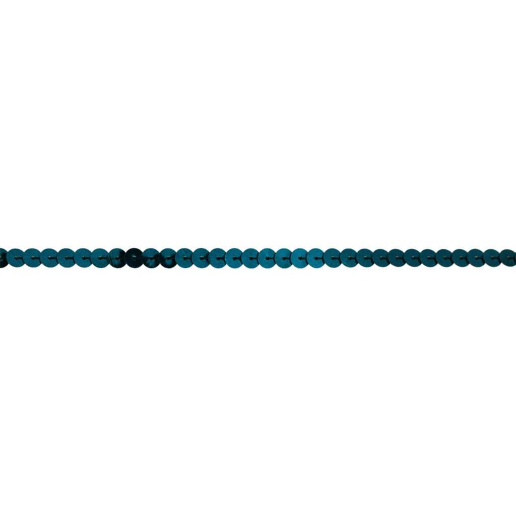 Single Slung Sequin Trim 1/4in Turquoise
