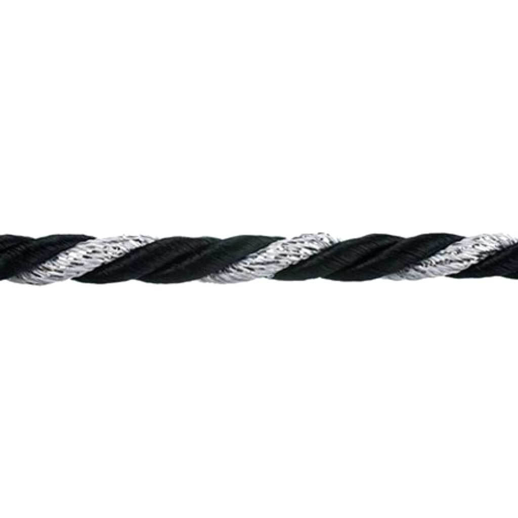 Twist Cord Trim 1/8in Black/Silver