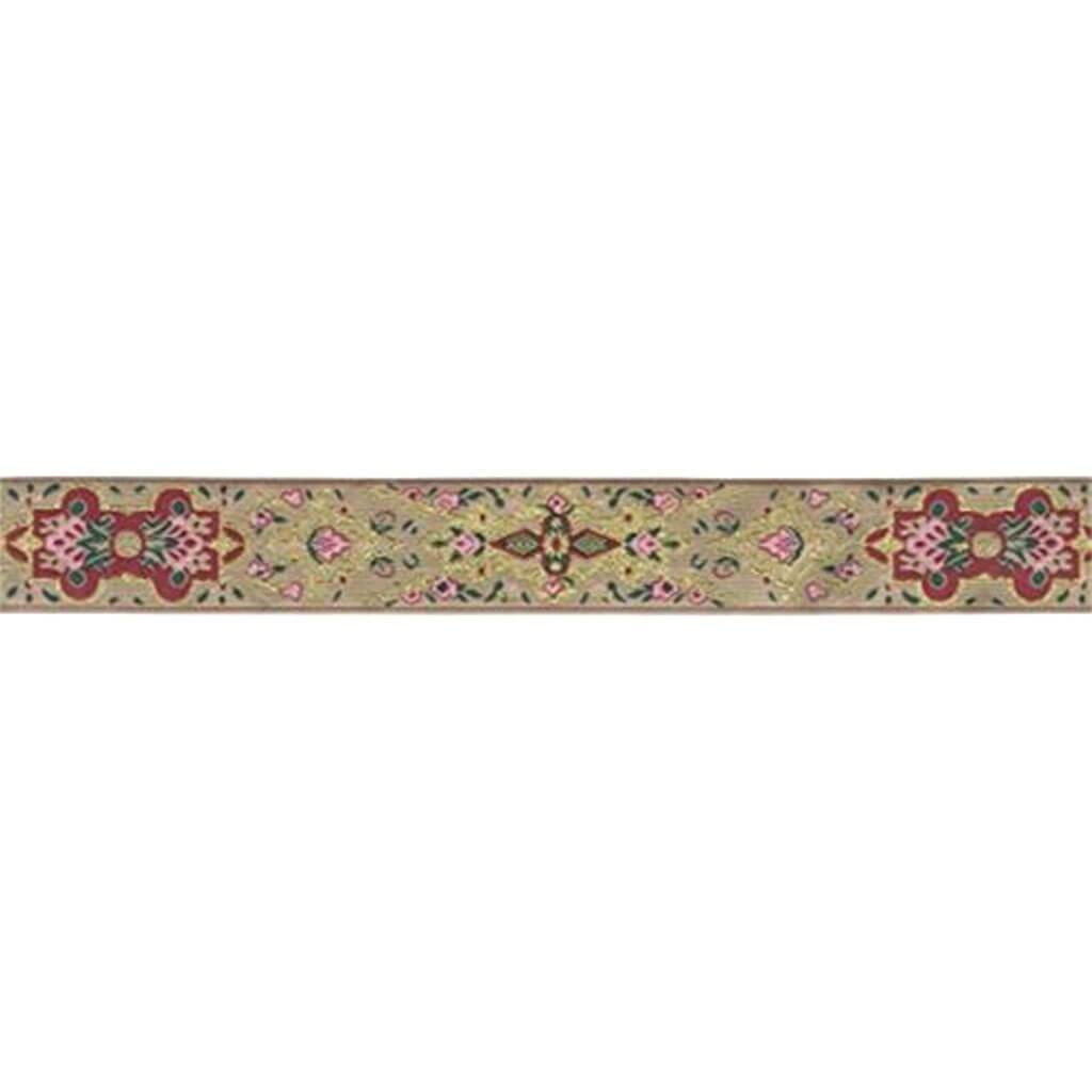 Jacquard Ribbon Trim 1-5/8in Rosetones