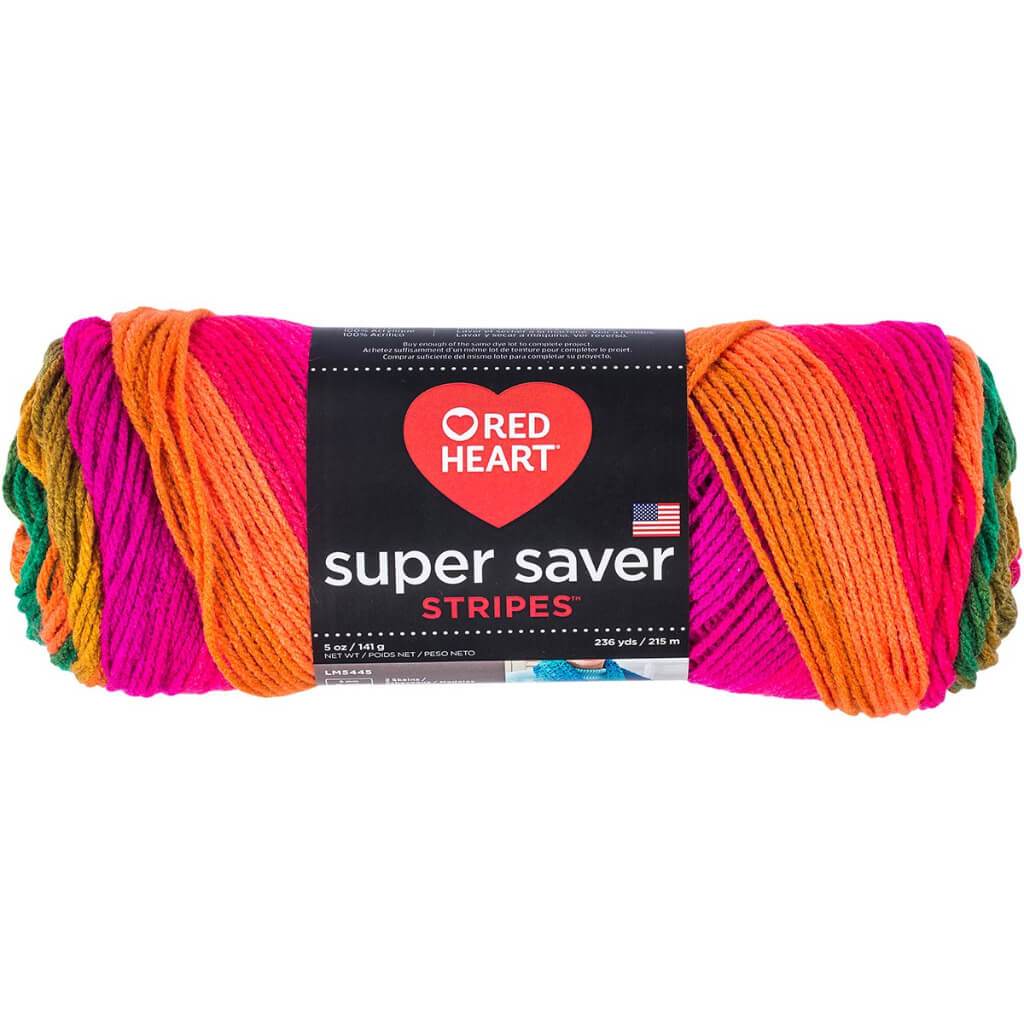 Red Heart Super Saver Yarn Preppy Stripe