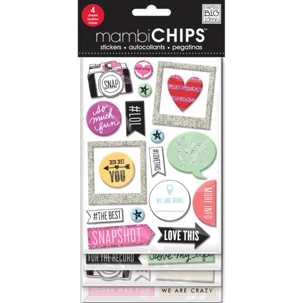 Me &amp; My Big Ideas Chipboard Value Pack Insta Love 52/Pkg