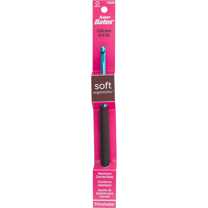 Silvalume Soft Handle Aluminum Crochet Hook 5.5in Size H8/5mm