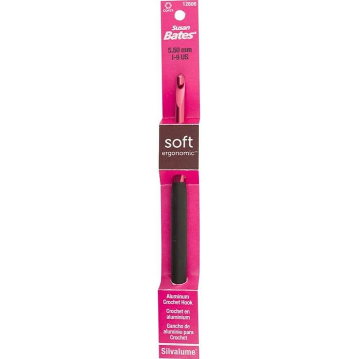 Silvalume Soft Handle Aluminum Crochet Hook 5.5in Size I9/5.5mm