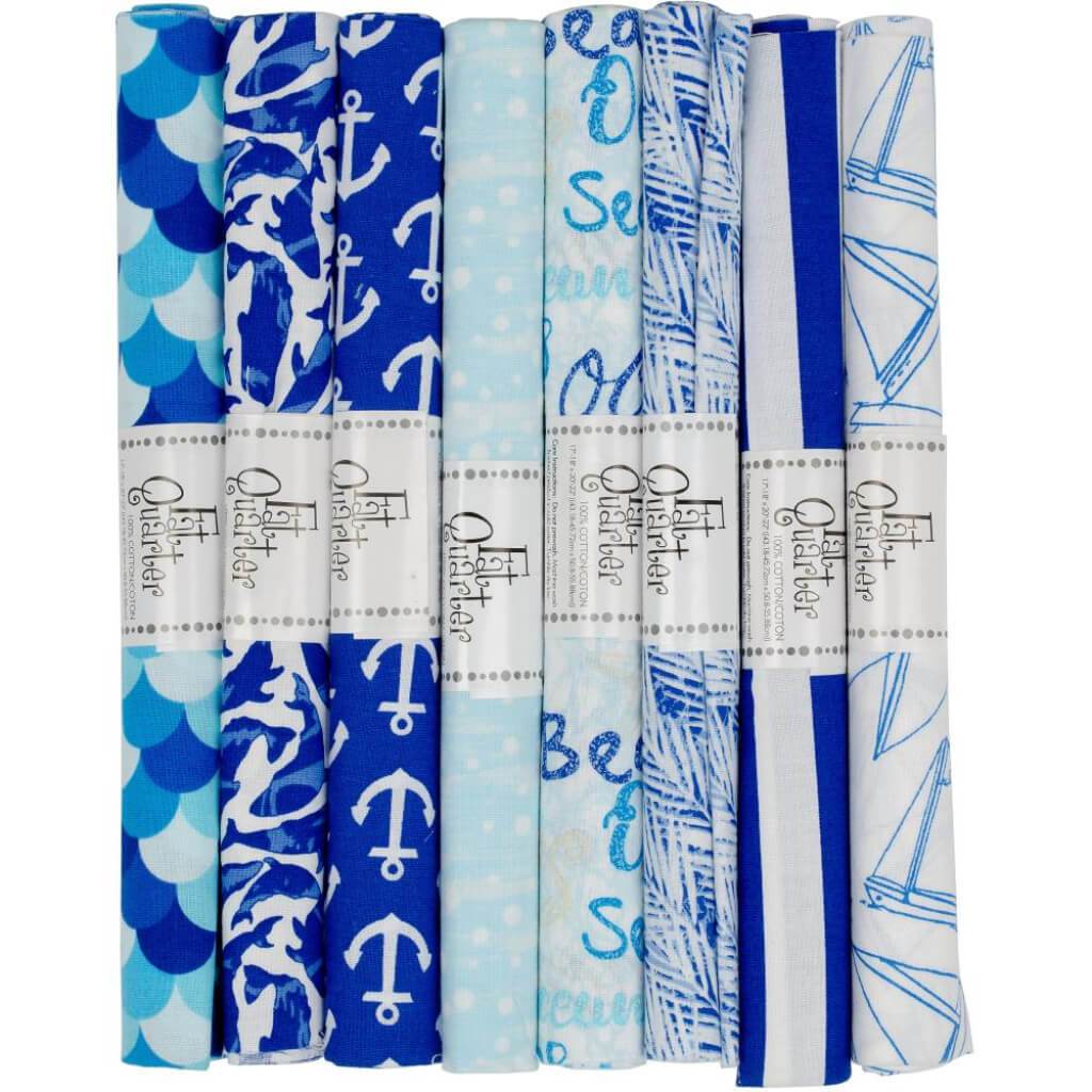 Fabric Palette Fat Quarter Assortment 18in x 21in 1/Pkg Nautical