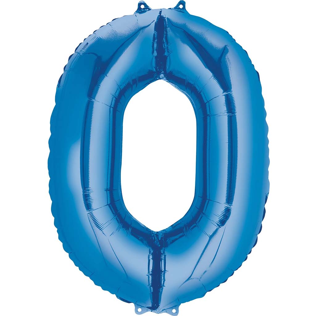 Foil Balloon Number 0 34in Blue