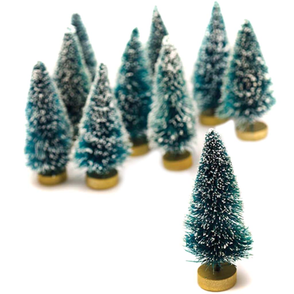 Sisal Tree Green with Frost 3 Inches 10pcs 