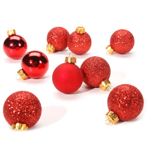 Red Christmas Ball Ornaments 9pcs 