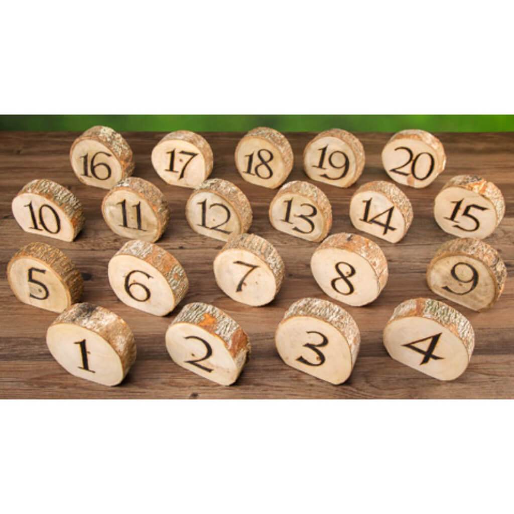 David Tutera™ Rustic Wedding Wood Slice Table Numbers: 20 pieces 