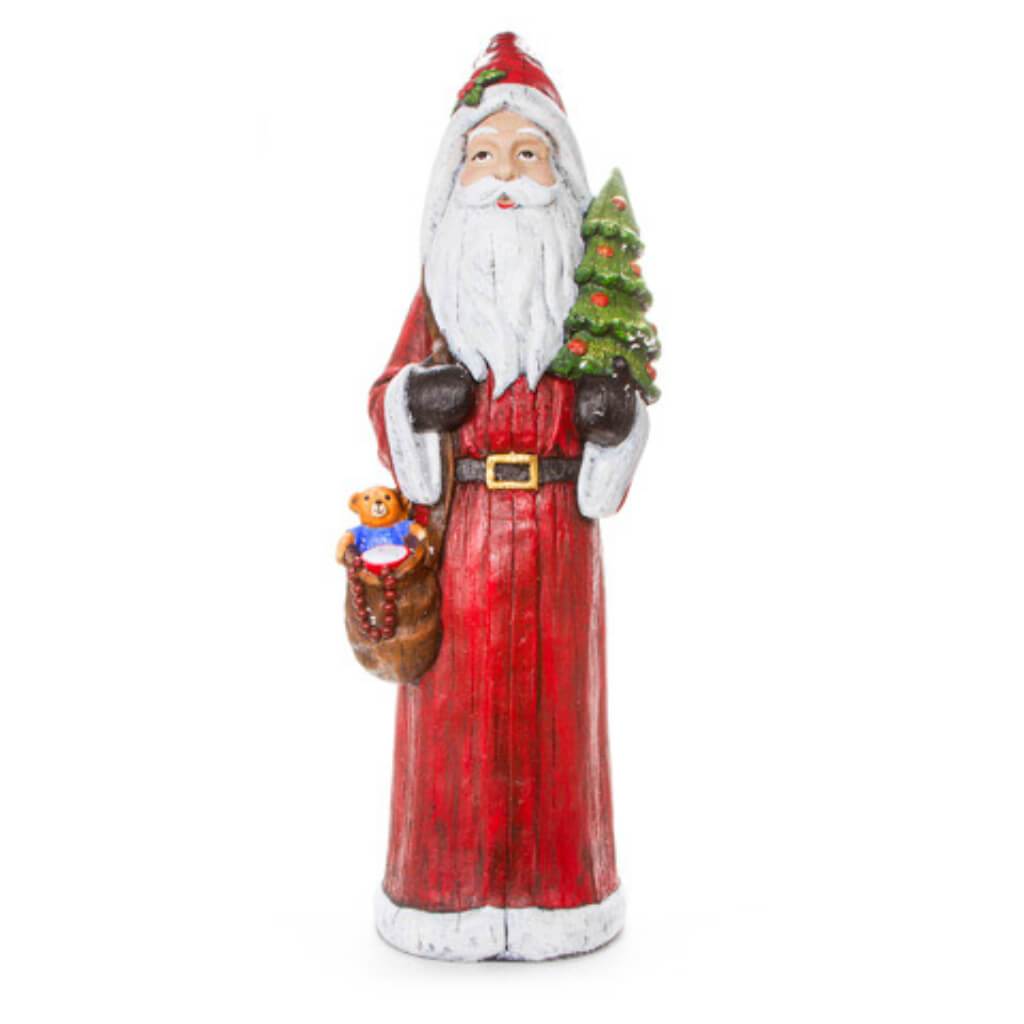 Santa Holding Tree Polyresin DECORation 