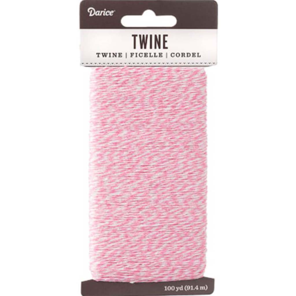 TWINE SOLID PINK 100YD 