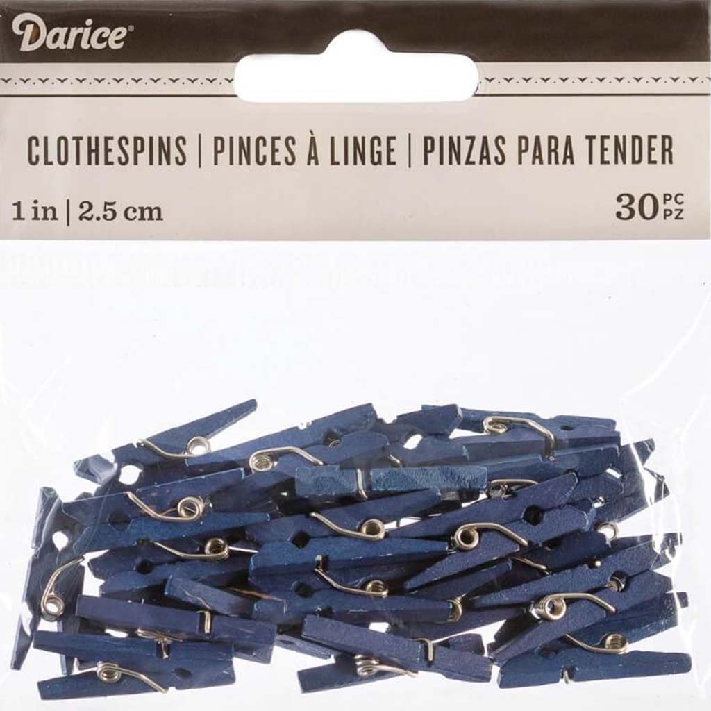 CLOTHESPINS SM 30 PC NAVY 