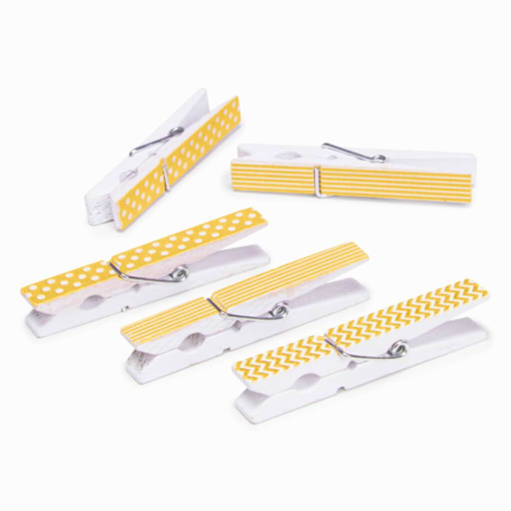 CLOTHESPINS PRINT LG 12 PC YELLOW 